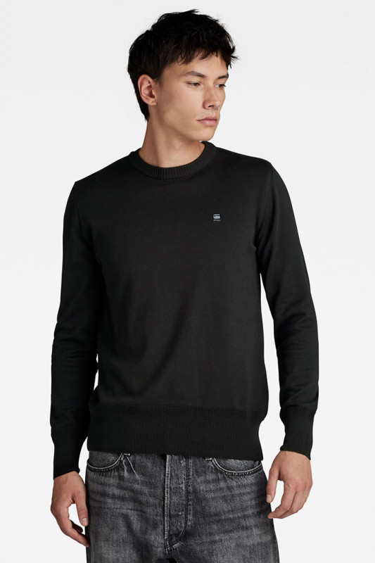 Pull noir en maille G-star col rond