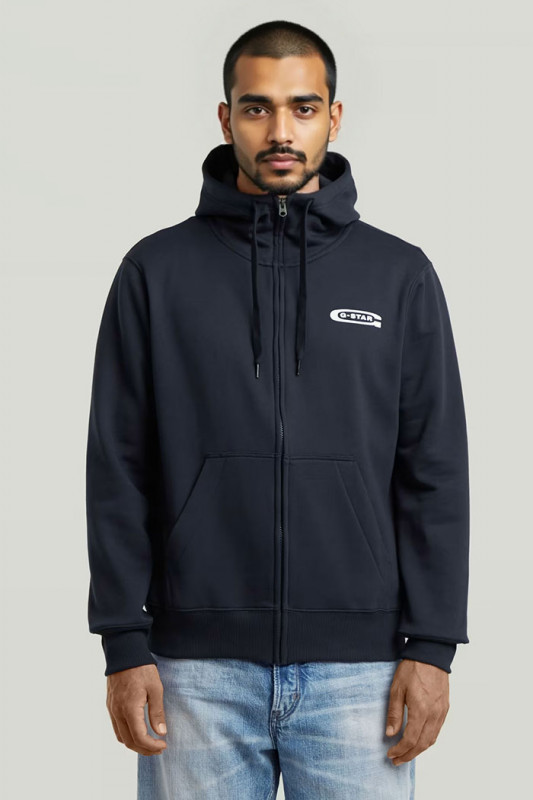 Sweat zippé old skool bleu foncé homme