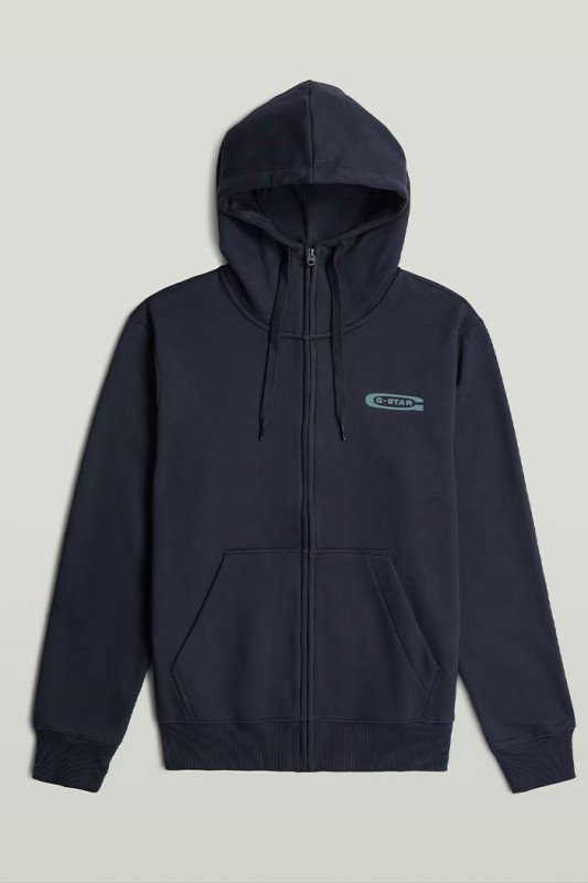 Sweat zippé old skool bleu foncé homme G-Star