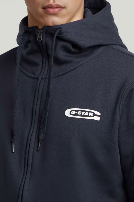 Sweat zippé old skool bleu foncé G-Star