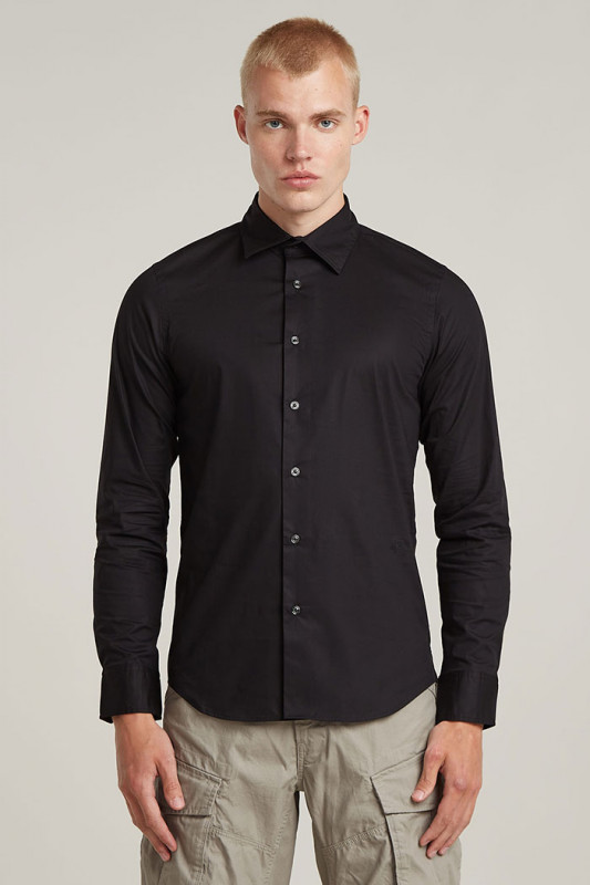 Chemise slim noire homme