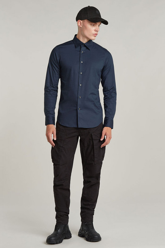 Chemise slim bleu foncé G-star