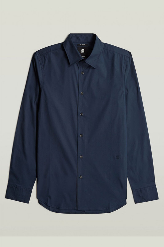 Chemise slim bleu foncé G-Star coton mélangé
