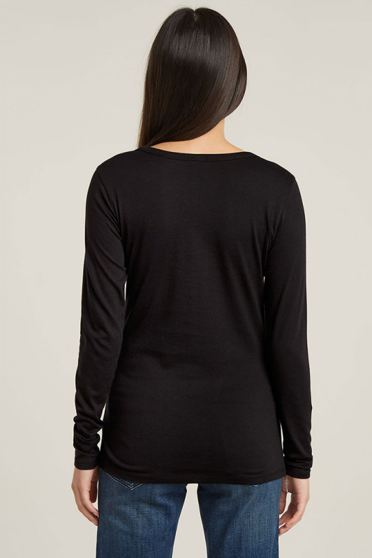 T-shirt slim manches longues noir