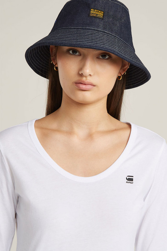 T-shirt slim manches longues blanc femme G-Star