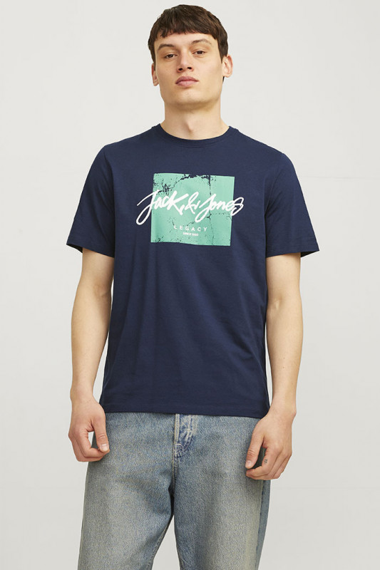 T-shirt Tiley bleu marine col rond jack & jones