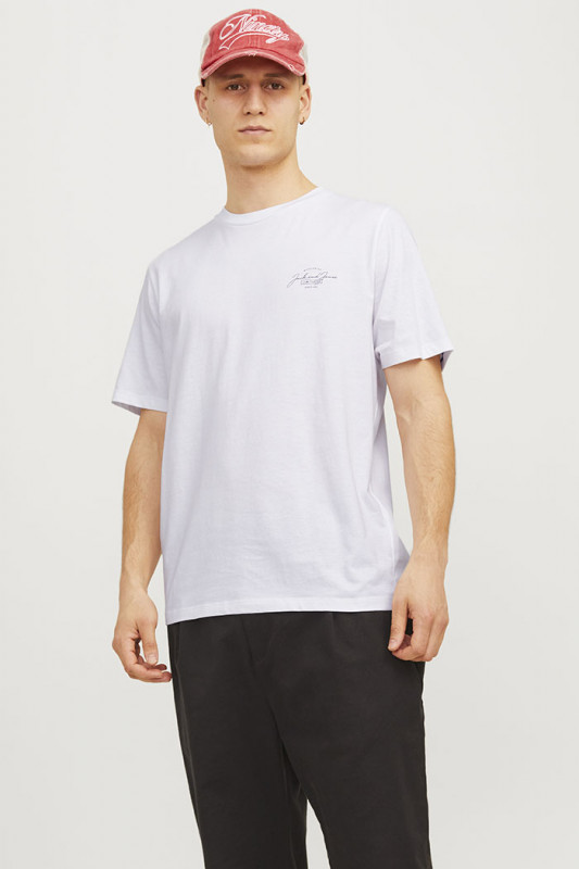 T-shirt Ferris blanc col rond homme