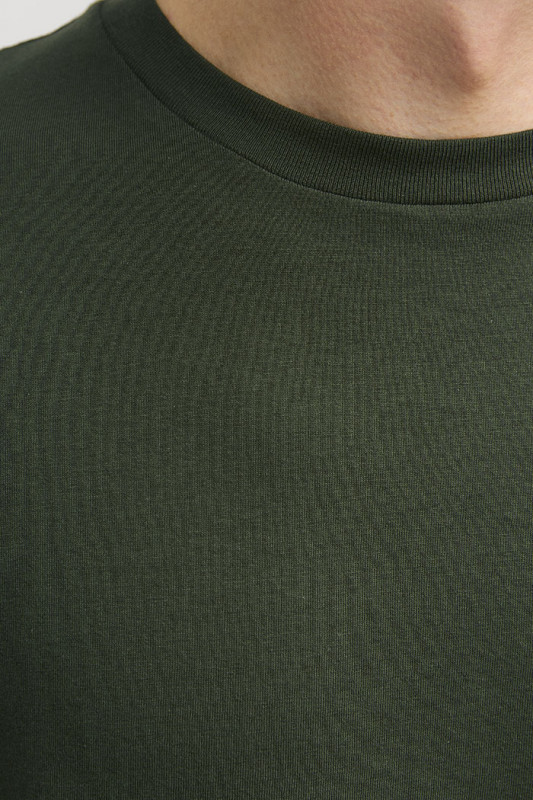 T-shirt Ferris vert kaki col rond homme J&J