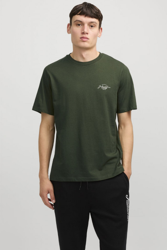 T-shirt Ferris vert kaki col rond homme