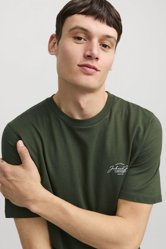 T-shirt Ferris vert kaki col rond j&j manches courtes