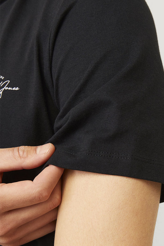 T-shirt Ferris noir col rond jack & jones manches courtes