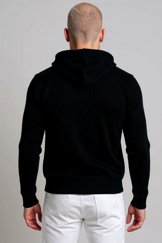 Hoodie en maille noir