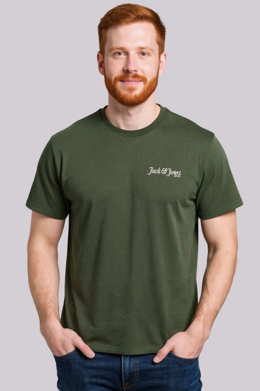 T-shirt signature kaki manches courtes homme