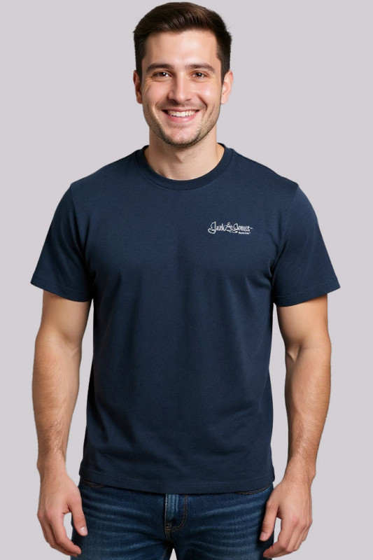 T-shirt signature bleu marine manches courtes homme