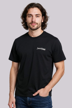 T-shirt signature noir manches courtes homme