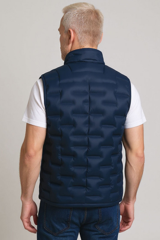 Doudoune sans manches matelassée bleu marine
