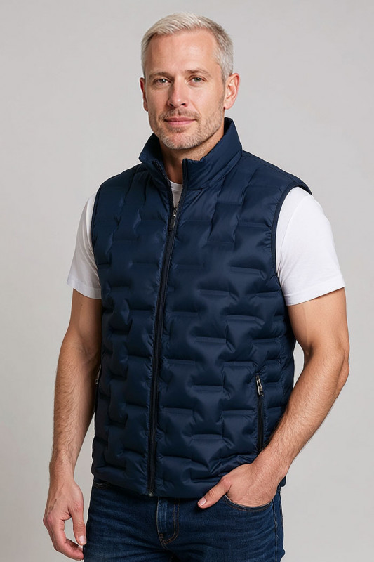 Doudoune sans manches matelassée bleu marine homme