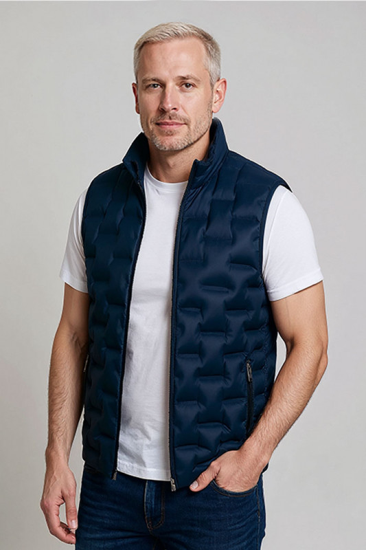 Doudoune sans manches matelassée bleu marine jack & jones