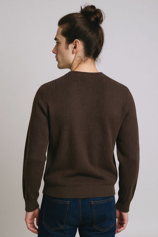 Pull Kaito en maille marron
