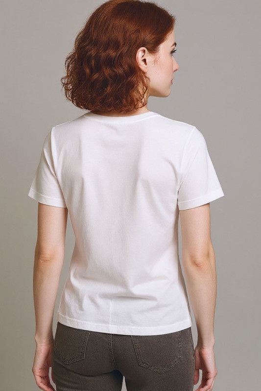 T-shirt Tenna blanc coeur rouge femme