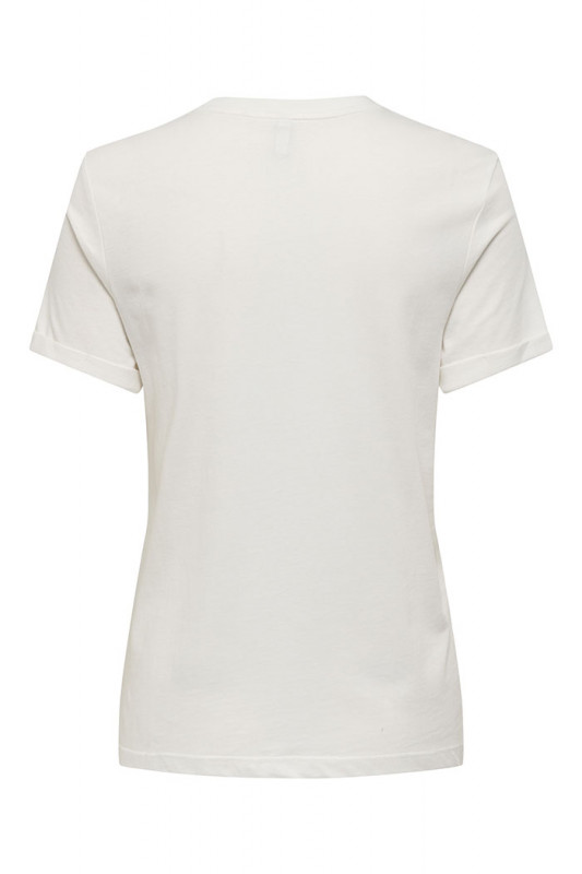 T-shirt Tenna blanc coeur rouge femme Only