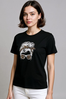 T-shirt Stella noir femme