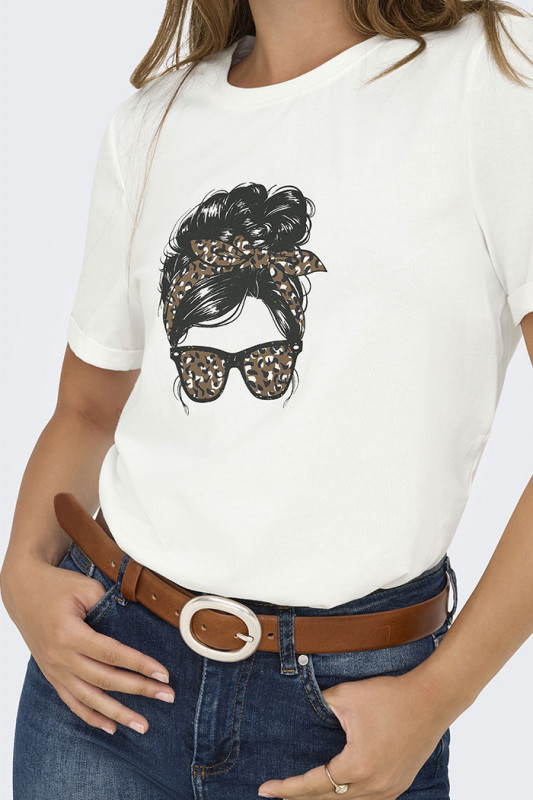 T-shirt Stella blanc femme en coton 