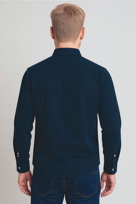 Chemise Oxford bleu marine homme