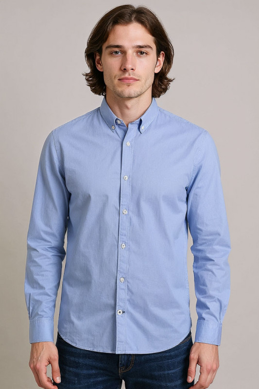Chemise Oxford  bleu ciel homme jack & jones