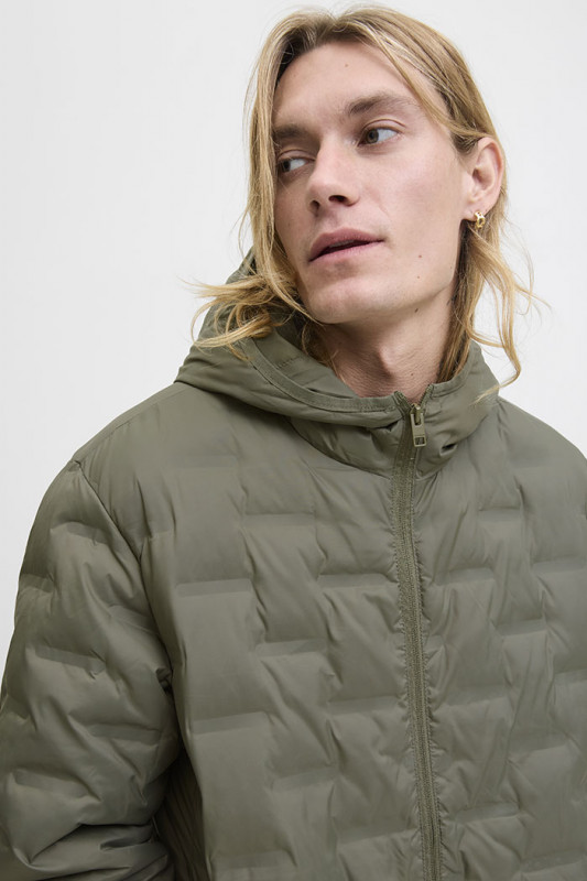 Doudoune matelassée Haston kaki homme jack & jones