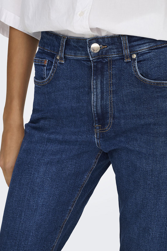 Jeans straight dark blue femme