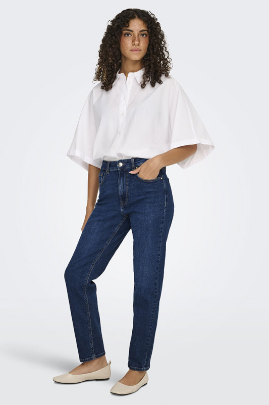 Jeans straight dark blue femme only