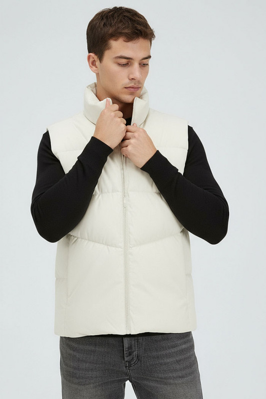 Doudoune matelassée sans manches beige clair Brady homme