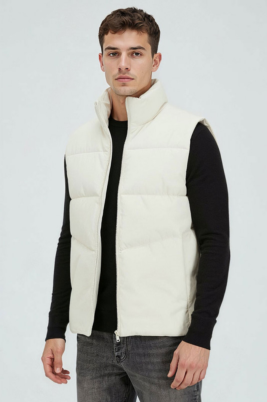 Doudoune matelassée sans manches beige clair Brady homme Jack & Jones