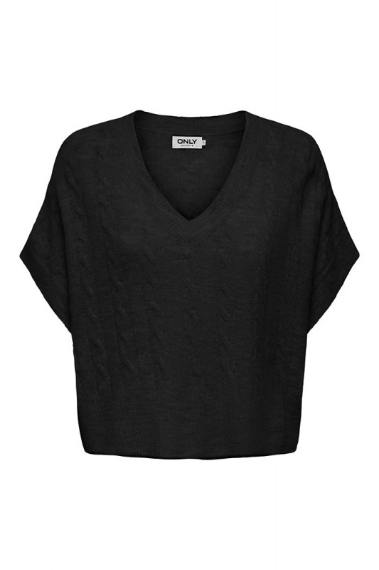 Pull Malou maille tricotée noir Only