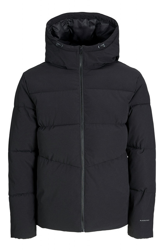 Doudoune matelassée Brady noire homme avec capuche jack & jones