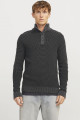 Pull en maille Ethan noir col boutonné