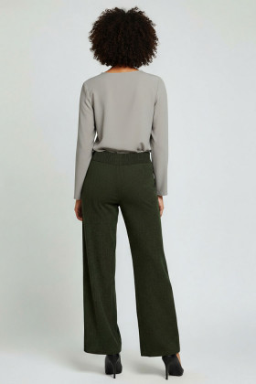 Pantalon en velours vert forêt