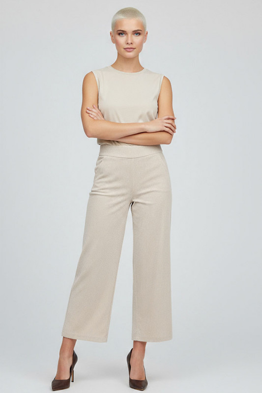 Pantalon en velours beige clair JDY