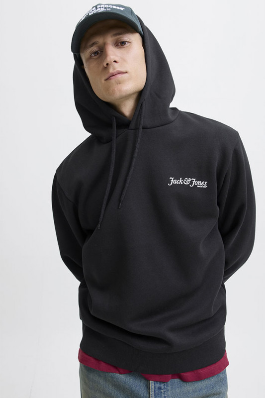 Sweat à capuche front sweat hood black Jack & Jones