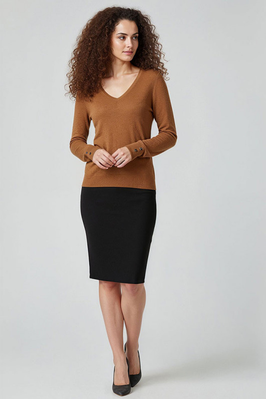 Minna pull col V toasted coconut