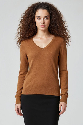 Minna pull col V toasted coconut