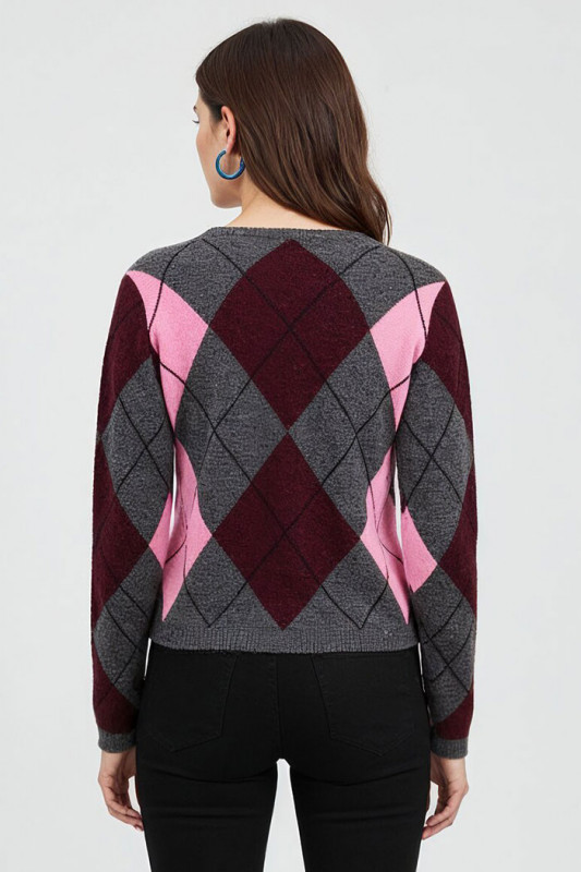 Cardigan à boutons losanges