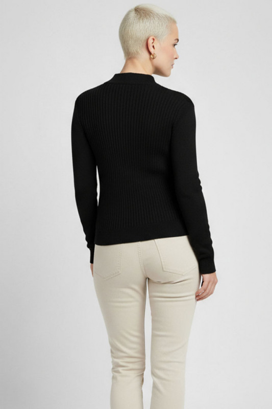 Pull Katty col montant noir