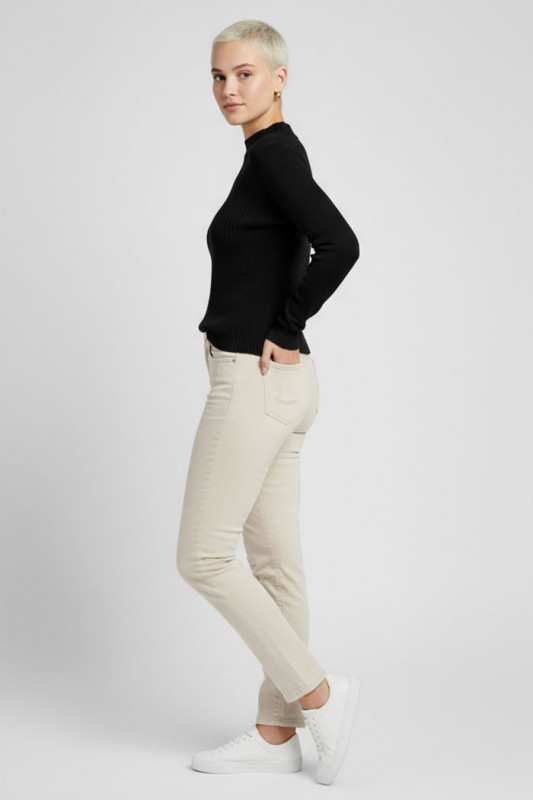 Pull Katty col montant noir femme Only