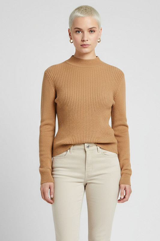 Pull Katty col montant coconut femme