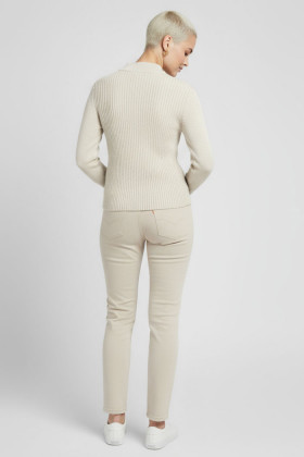 Pull Katty col montant beige