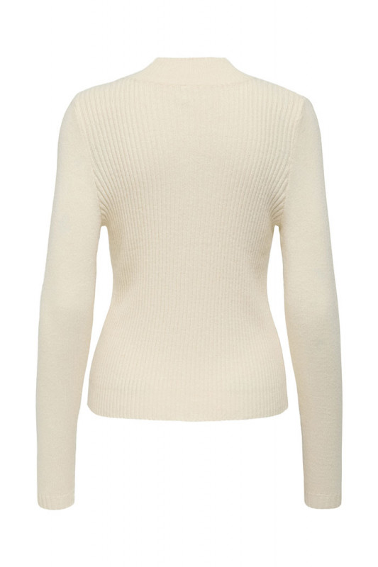Pull Katty col montant beige only manches longues