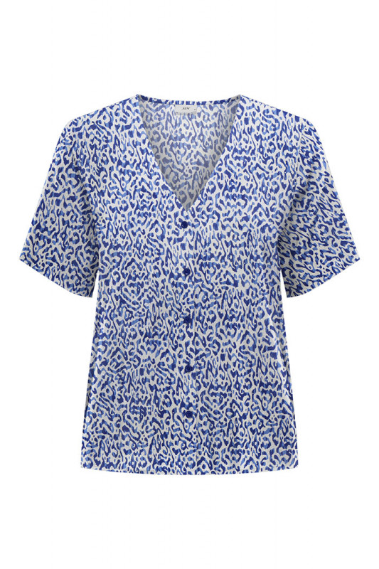 Blouse boutonnée bleue