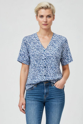 Blouse cloud dancer fleuri